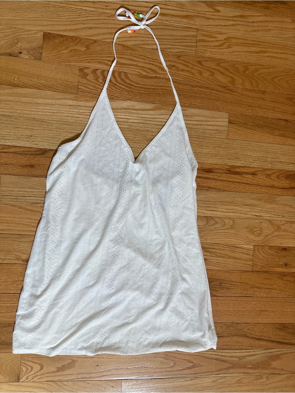 White Eyelet Halter Top